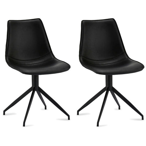 Set of 2 Black Dining Chairs Isabel